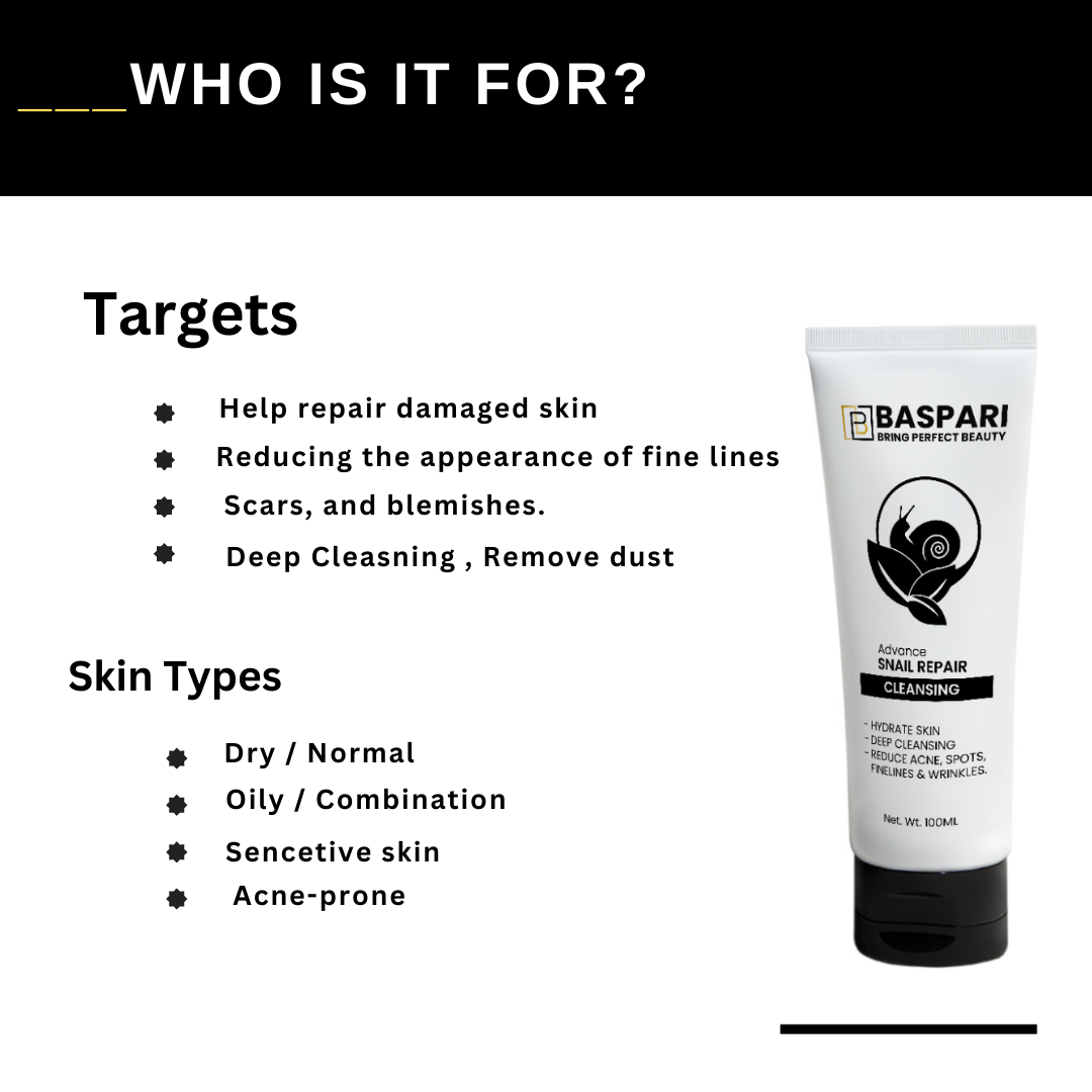 Baspari Snail Mucin Face Cleanser
