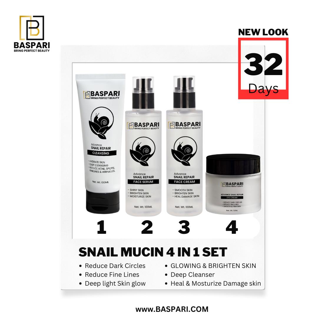 Baspari Snail Mucin Skincare 4 in 1 Set