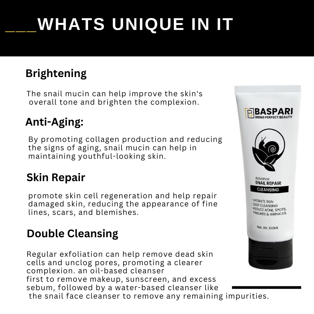 Baspari Snail Mucin Face Cleanser