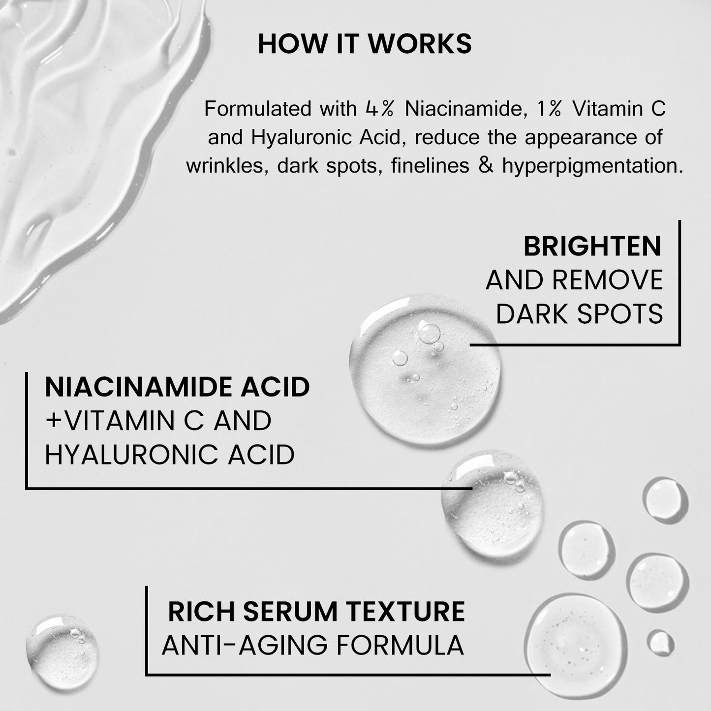 Baspari Niacinamide Acid Serum 4% with Vitamin C Serum 1% -   for Glowing Skin | Helps Reduce Dullness & Sun Damage | For Dry & Sensitive Skin | 30ml