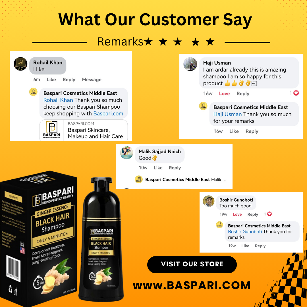 Baspari herbal hair dye shampoo for grey hair