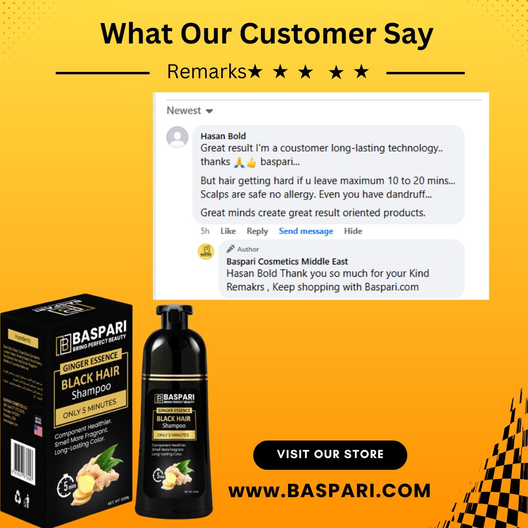 Baspari herbal hair dye shampoo for grey hair