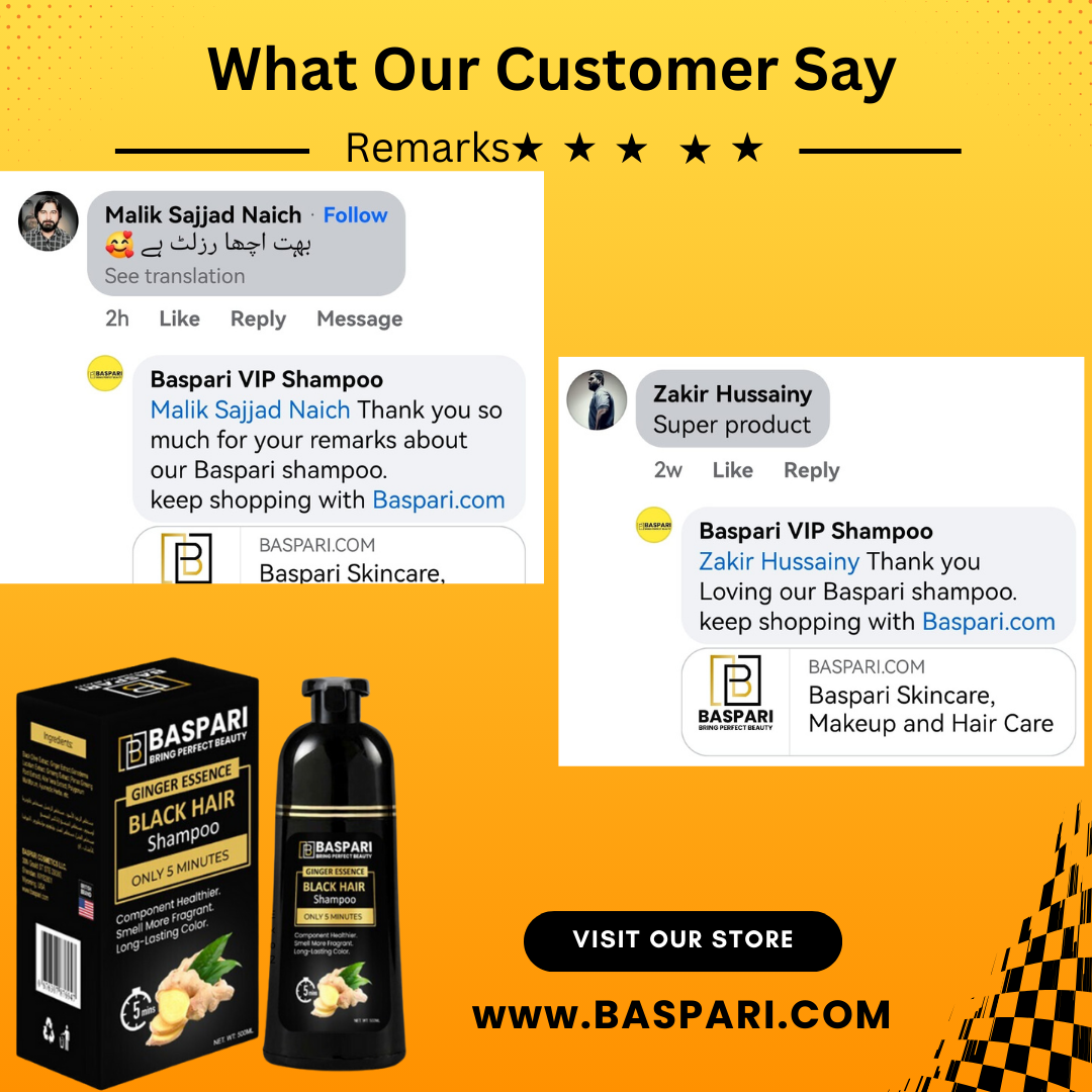 Baspari Vip Hair Color Dye Shampoo - Best Natural Hair Dye Shampoo for All Hair Types