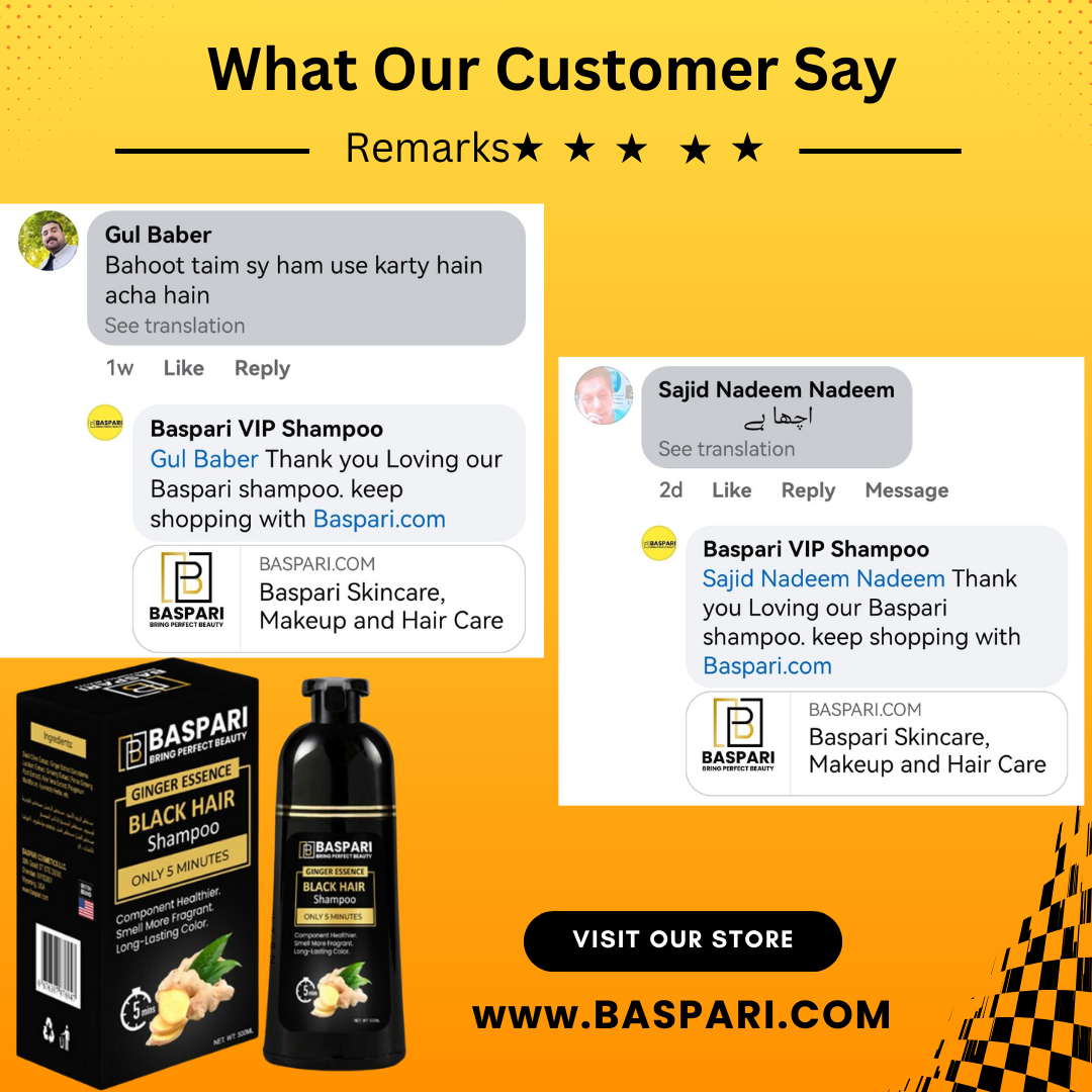 Baspari Vip Hair Color Dye Shampoo - Best Natural Hair Dye Shampoo for All Hair Types