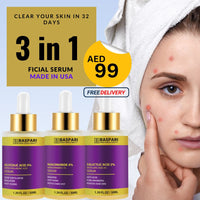 Baspari 3 in 1 Serum Set- Baspari Niacinamide Acid Serum 4% + Baspari Salicylic Acid 2%  + Baspari Glycolic Acid Serum 5%