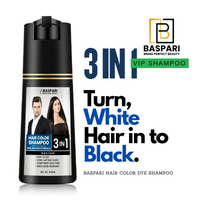 Baspari 3 in 1 Hair Color Dye Shampoo - Best Natural Hair Dye Shampoo for All Hair Types for womens 500ml