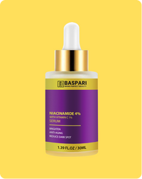Baspari Niacinamide Acid Serum 4% with Vitamin C Serum 1% -   for Glowing Skin | Helps Reduce Dullness & Sun Damage | For Dry & Sensitive Skin | 30ml