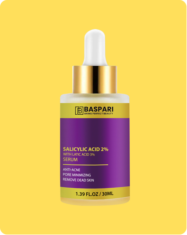 Baspari Salicylic Acid 2% with Latic Acid 3% Serum | Acne Treatment Serum, Helps Reduce Pimples in 3 Days | 30ml