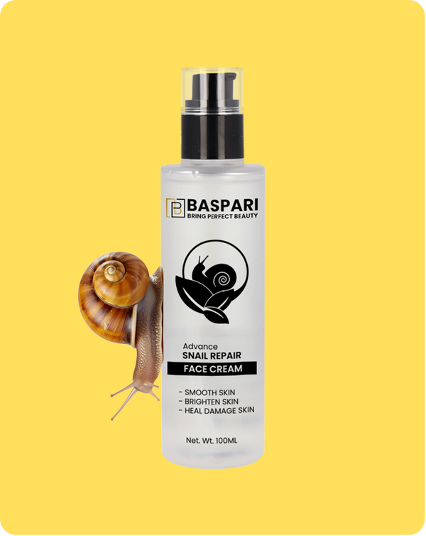 Baspari Snail Mucin Repair Face Cream – Intense Hydration, Acne Marks Repair & Radiant - Glow Skin