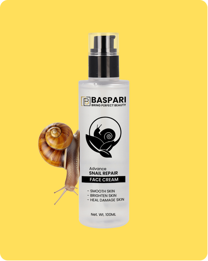 Baspari Snail Mucin Repair Face Cream – Intense Hydration, Acne Marks Repair & Radiant - Glow Skin