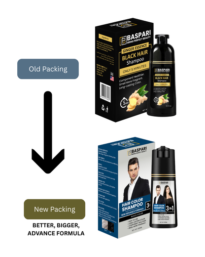 Baspari Vip Hair Color Dye Shampoo - Best Natural Hair Dye Shampoo for All Hair Types