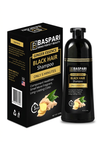 Baspari shampoo with a white background and polished studio lighting