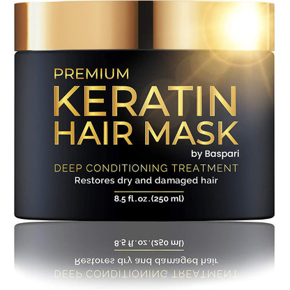 Baspari Premium Keratin Mask: Intensive Hair Repair for Silky Smooth, Frizz-Free
